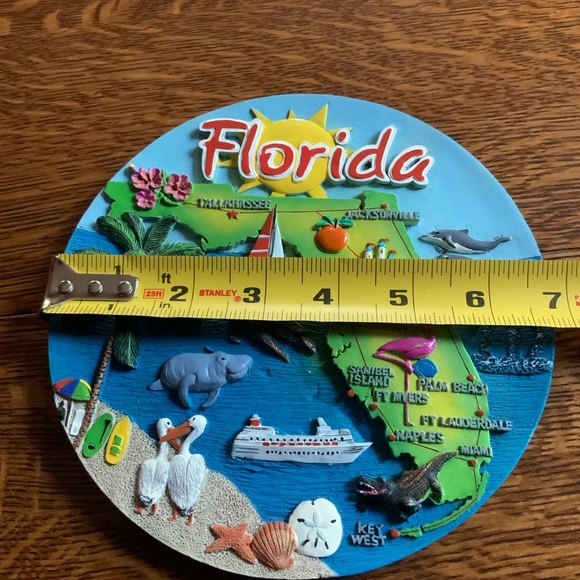 Florida souvenir wall plaque 6.85 inches diameter w/ hanger in back - Picture 5 of 8